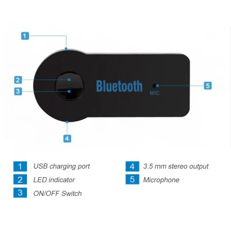 1 ks Bluetooth-kompatibilné Vysielač, Prijímač, 3.5 mm AUX Audio Adaptér Bezdrôtovej siete pre Automobilovú A2DP, Stereo TV Hudby, Prijímač, Adaptér